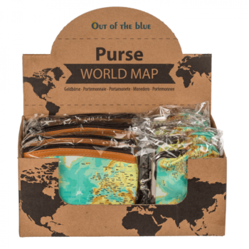 Denarnica za drobiž - motiv: zemljevid sveta