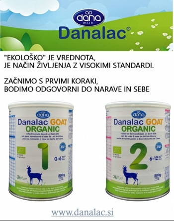 Danalac GOAT ORGANIC 2, nadaljevalna formula za dojenčke na osnovi ekološkega kozjega mleka
